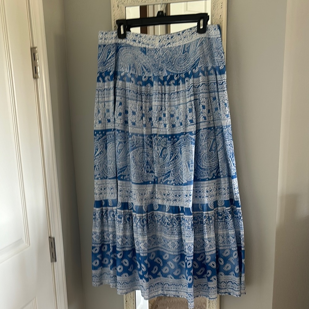 Blue Paisley Maxi Skirt